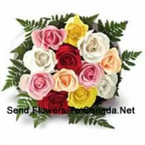 Bunch Of 11 Mixed Colored Roses