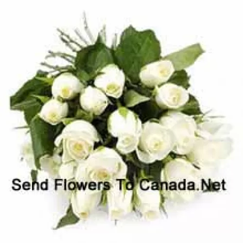 Bunch Of 25 White Colored Roses